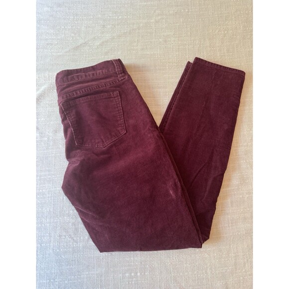 J. Crew Stretch Burgundy‎ Wine Ankle Corduroy Pants Women’s Size 25 - Picture 4 of 11